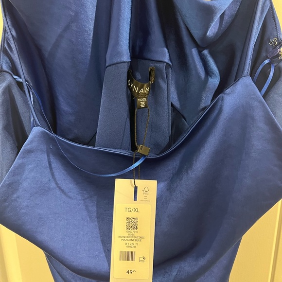 Royal Blue Satin Mini Dress - Picture 3 of 3